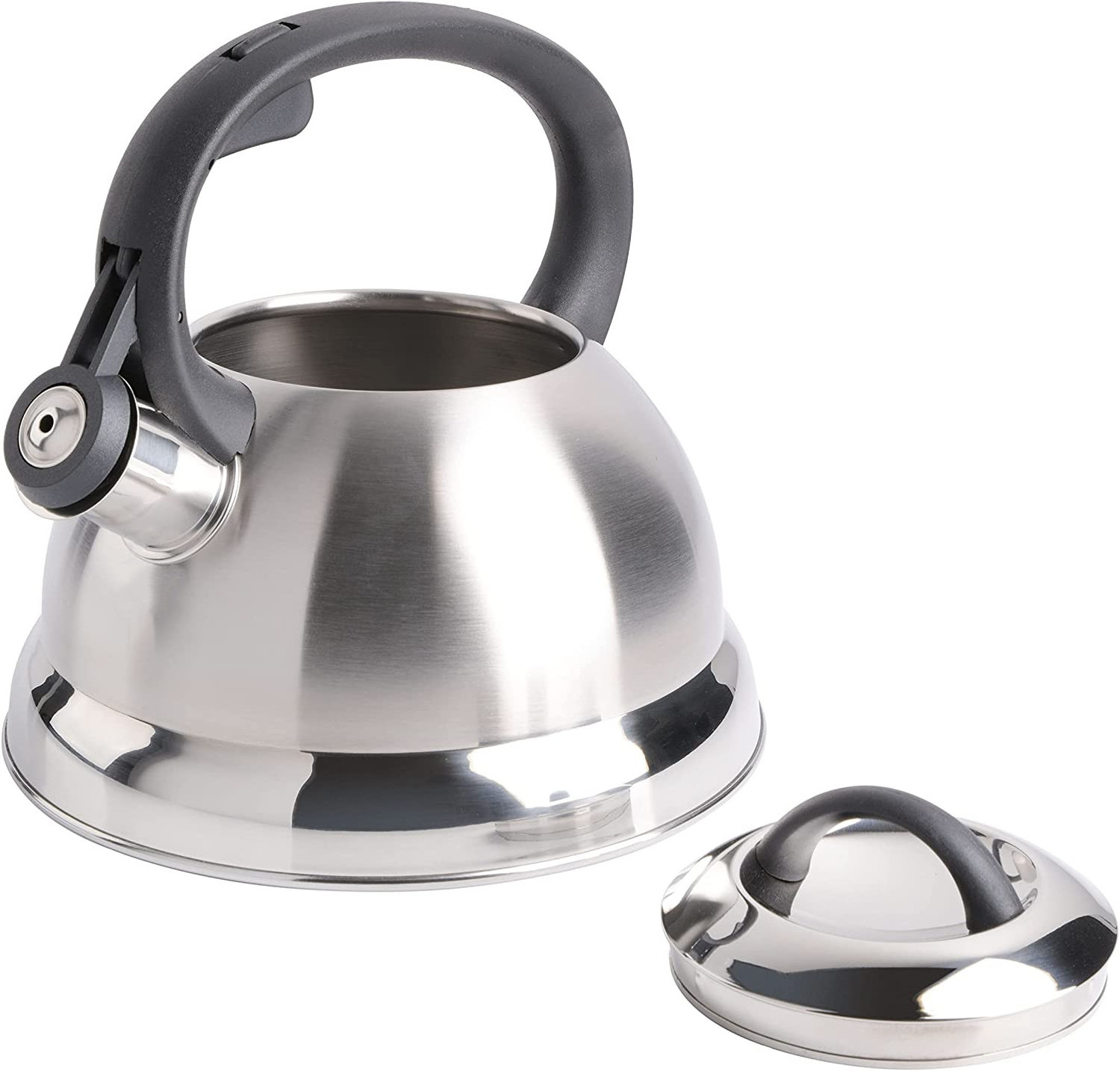 Whistling Tea Kettle Stainless Steel Kettle With Brush Satin and Stove Top