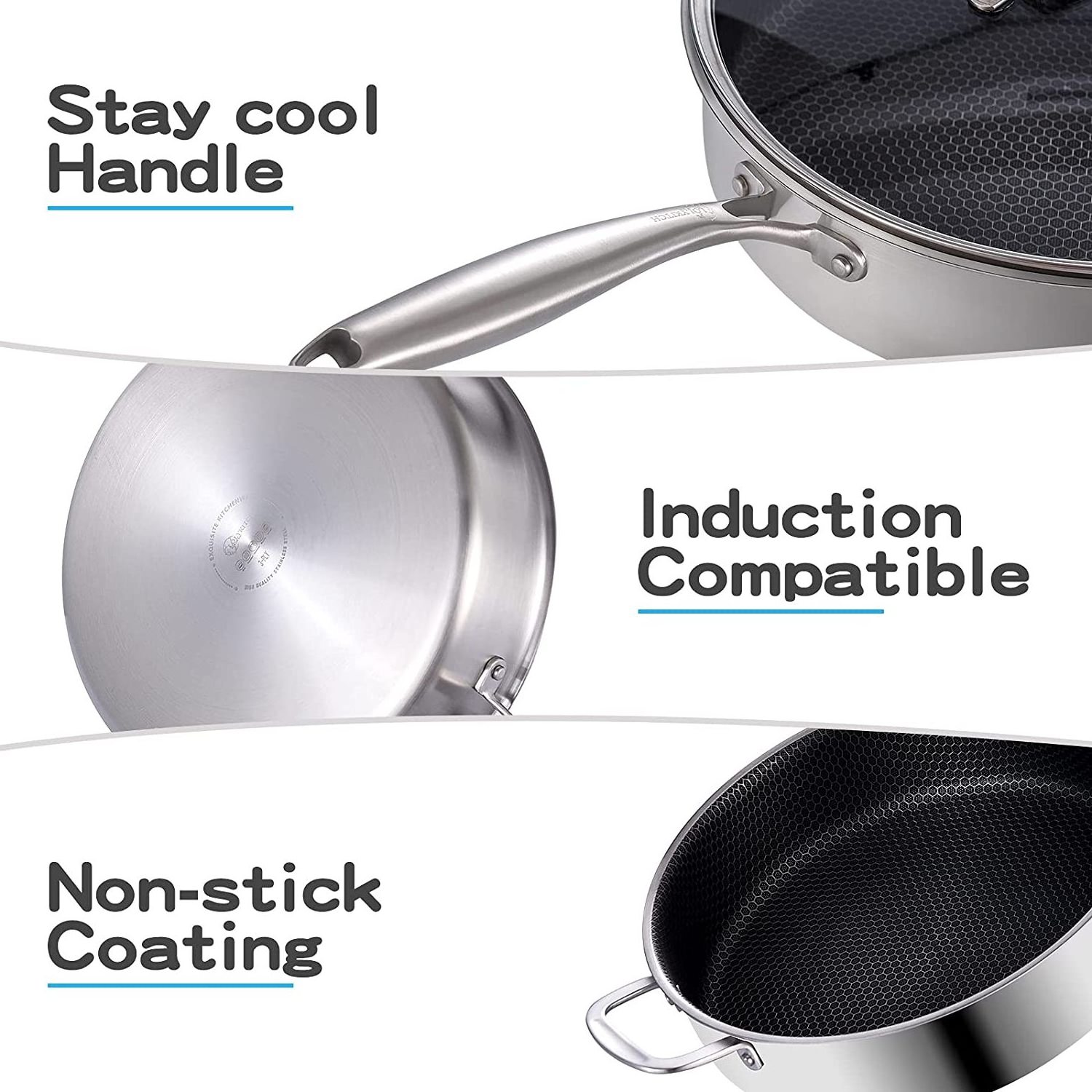 Stainless Steel Non Stick Cooking Big Pots Cookware Set Pots And Pans Set With 10 Pieces Cookware Sets