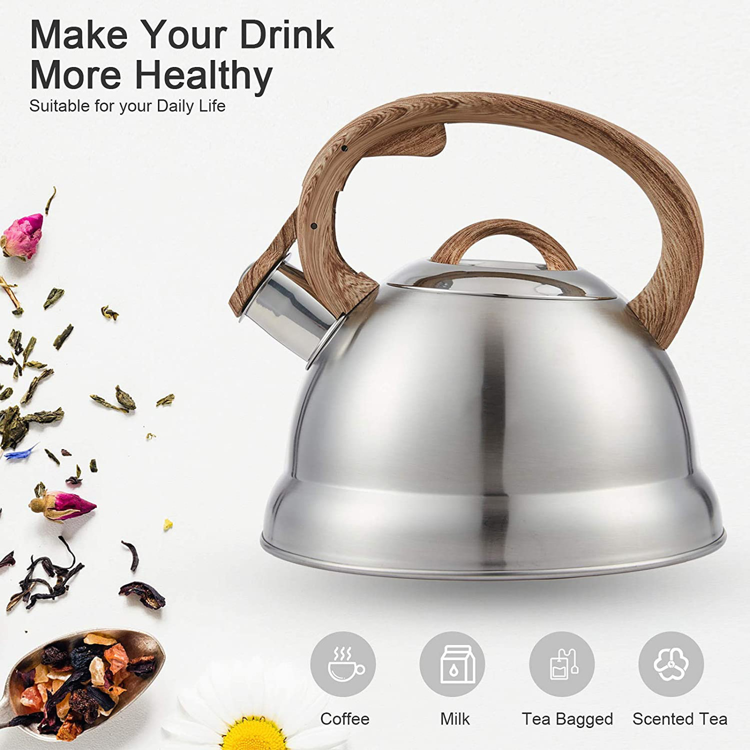 Whistling Kettle Kitchen Stainless Steel Water Kettle Stainless Steel Tea Kettle