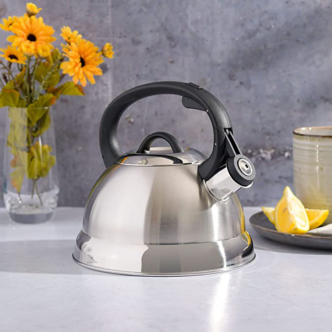 Tea Kettle High Quality Whistling Gooseneck Stainless Steel Whistling Kettle Handle Design Stainless Steel Stovetop Kettle