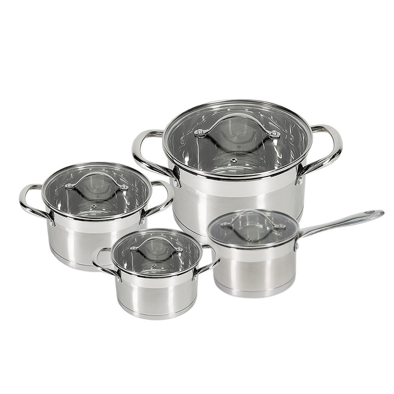 Kitchen Utensils 10pcs Stainless Steel Cookware Set Cooking Pot Set Stainless Steel Cookware