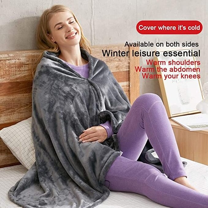 OTG Germany Flannel Smart Portable Battery Rechargeable Electric Usb Wearable Heated Blanket Shawl