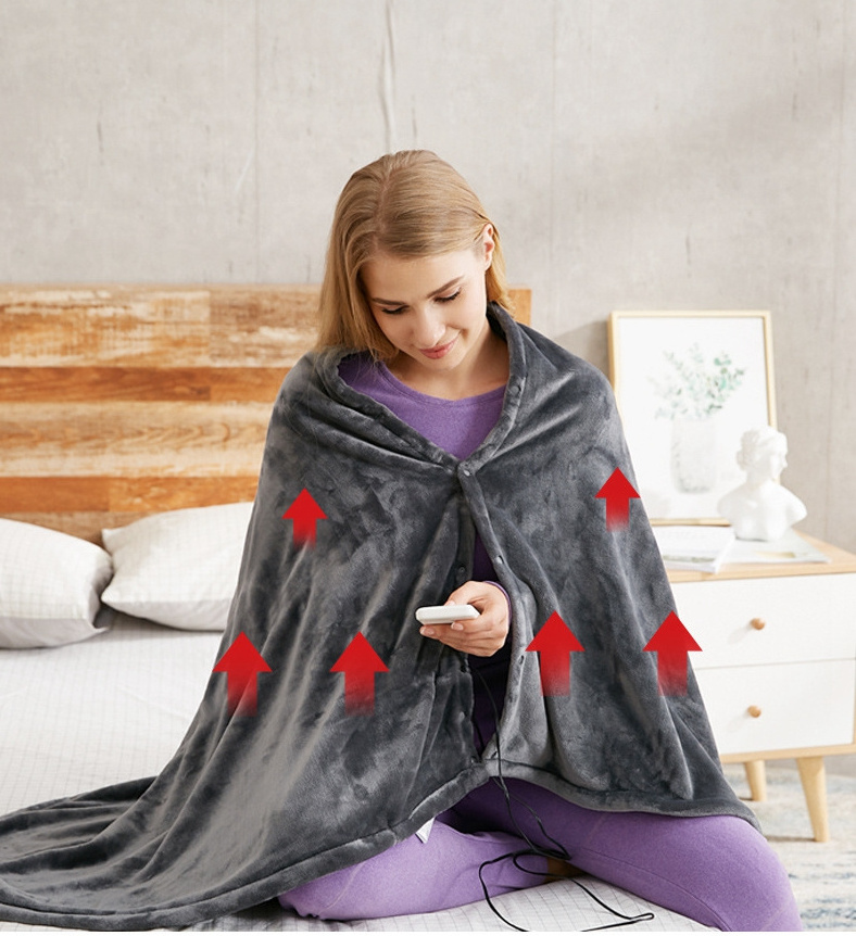 OTG Germany Flannel Smart Portable Battery Rechargeable Electric Usb Wearable Heated Blanket Shawl