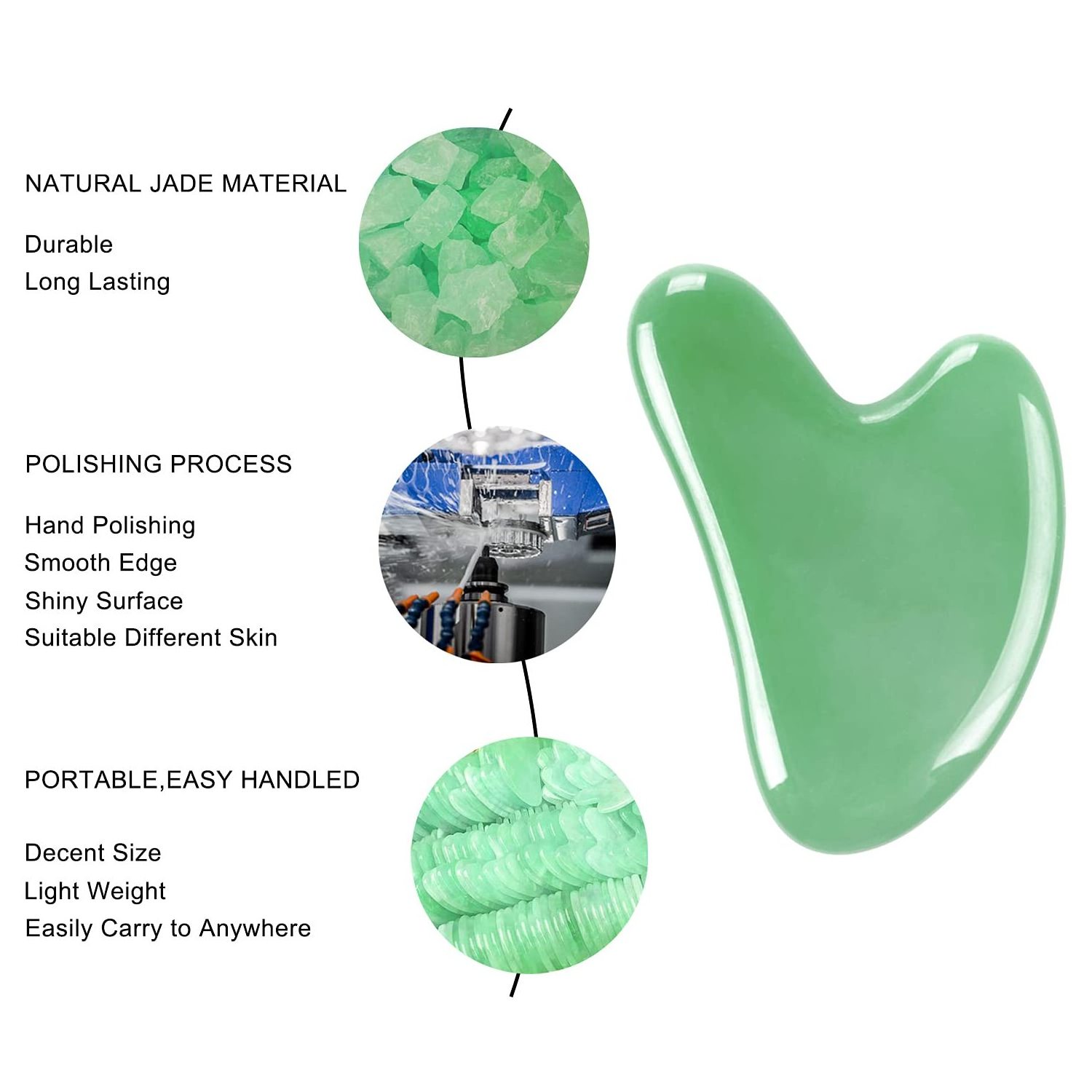 Jade Stone Gua Sha Tool Face Body Skin Massage Toxins Prevents Wrinkles SPA Acupuncture Therapy Trigger Point Treatment