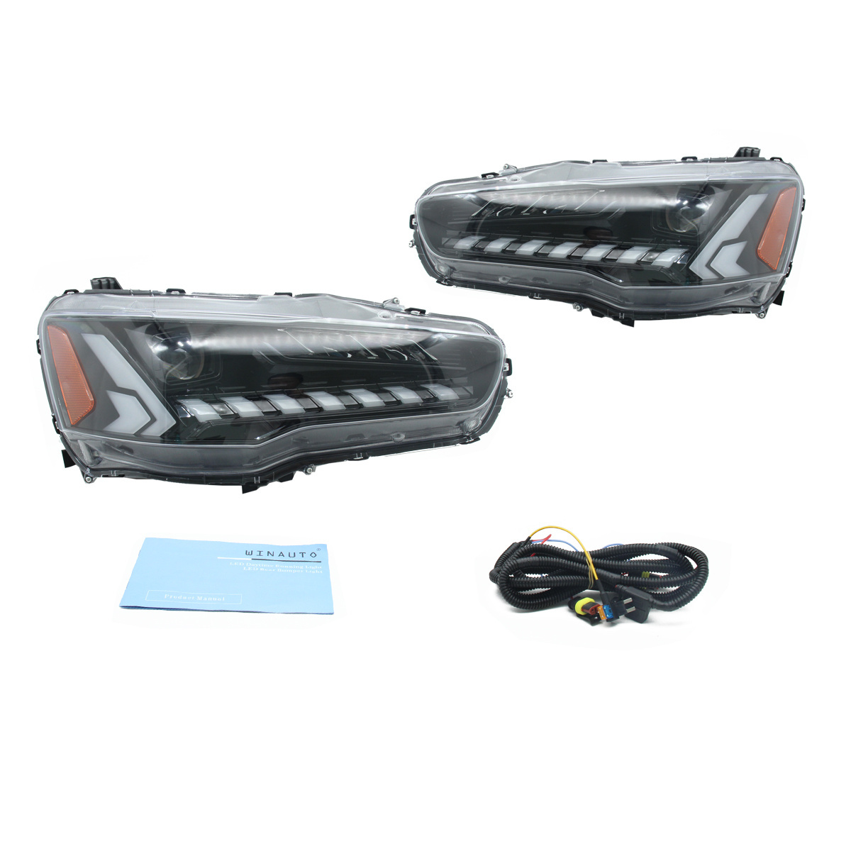 WINAUTO LED Headlights Assembly car bumper Lancer headlamp for Mitsubishi ASX Sport Lancer 2008~2018y headlight  DRL