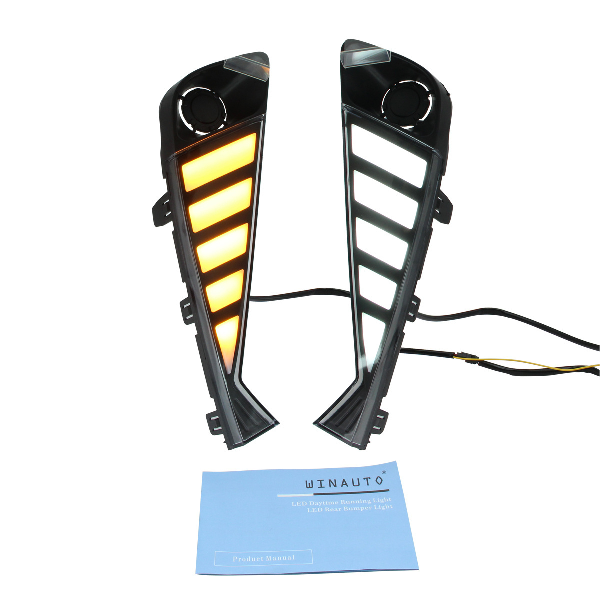 WINAUTO Amber Flow Turn Signal Lights LED Daytime Running Lights Fog Light for Toyota CH-R CHR 2021 2022