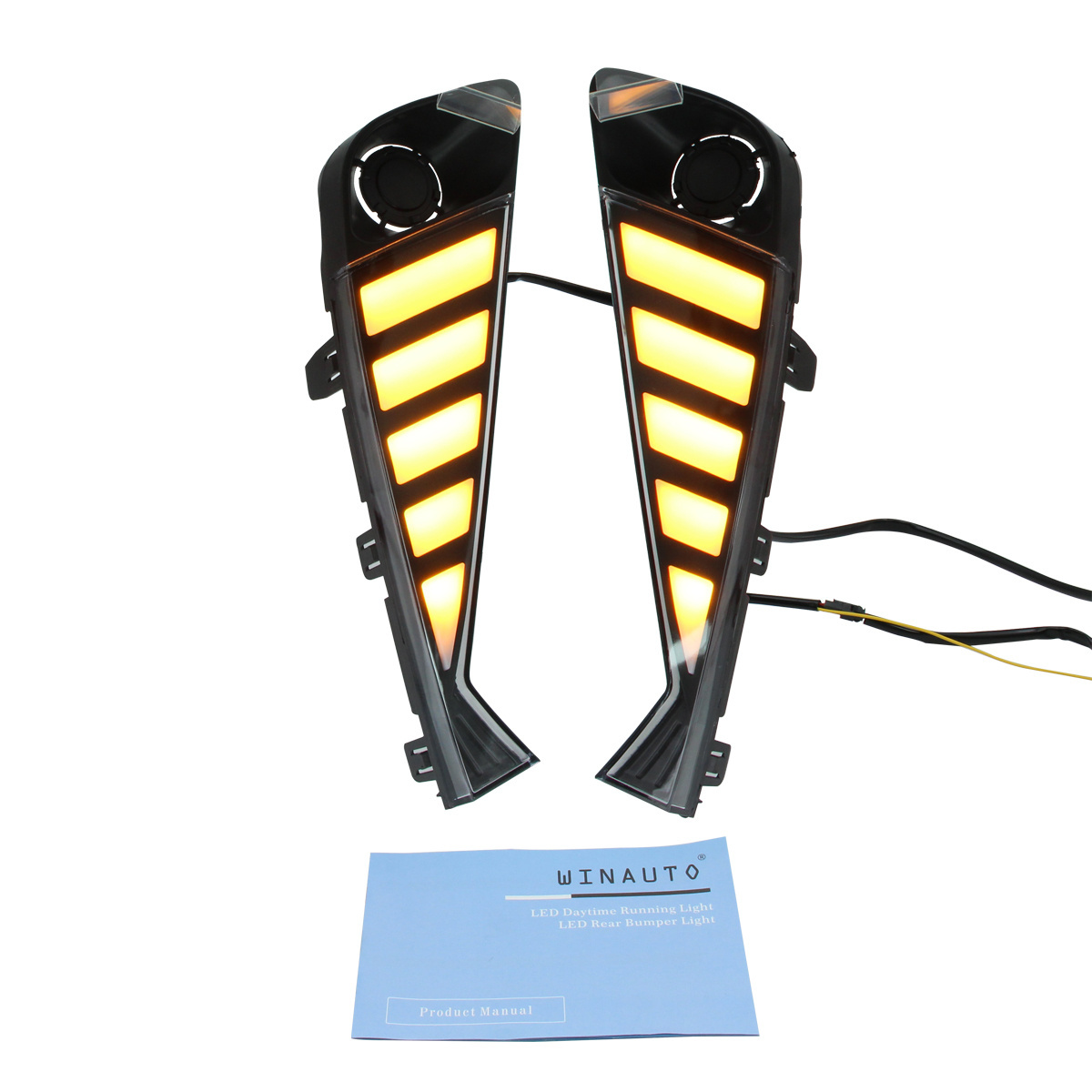 WINAUTO Amber Flow Turn Signal Lights LED Daytime Running Lights Fog Light for Toyota CH-R CHR 2021 2022