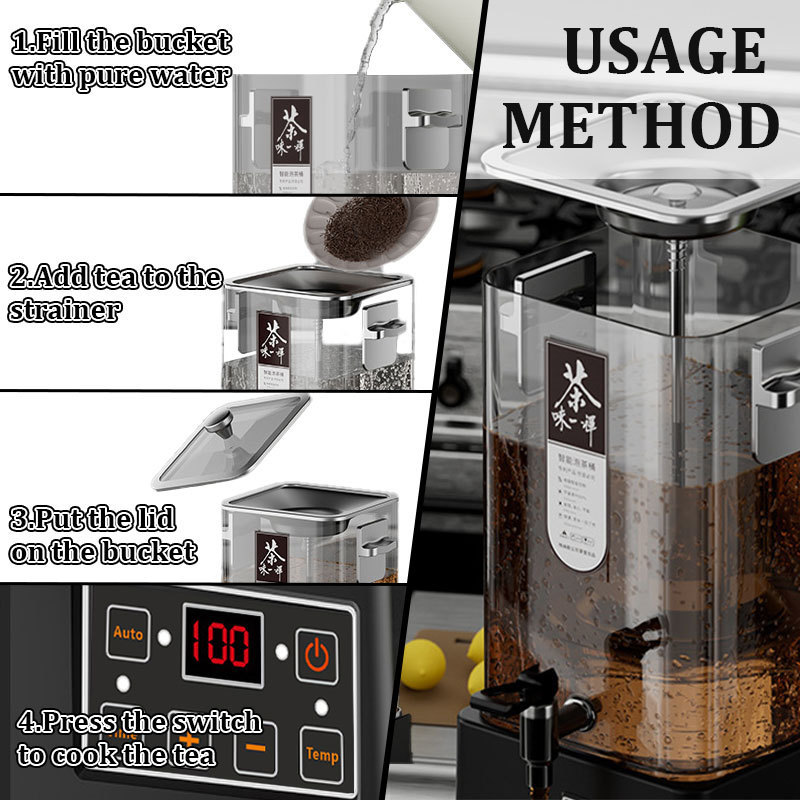 Food grade PC barrel electric water urn coffee powder filter coffee tea kettle