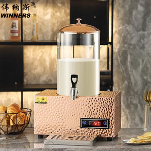 hotel catering coffee warmer milk dispenser electric hot chocolate dispenser glass material