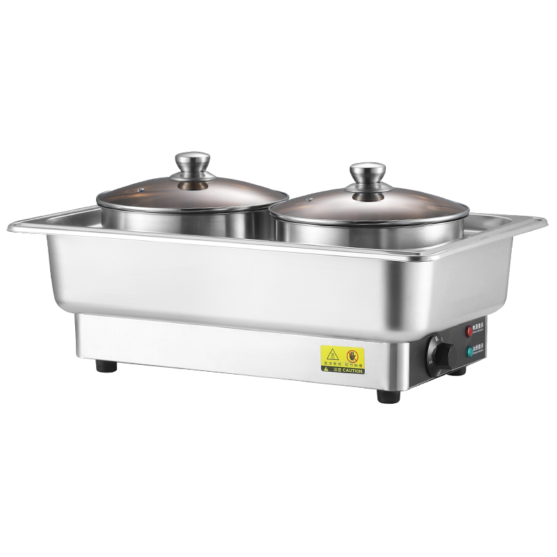 Restaurant Buffet Service Electric Heating Pot Keep Soup Warmer Chafing Dish With Double Pot