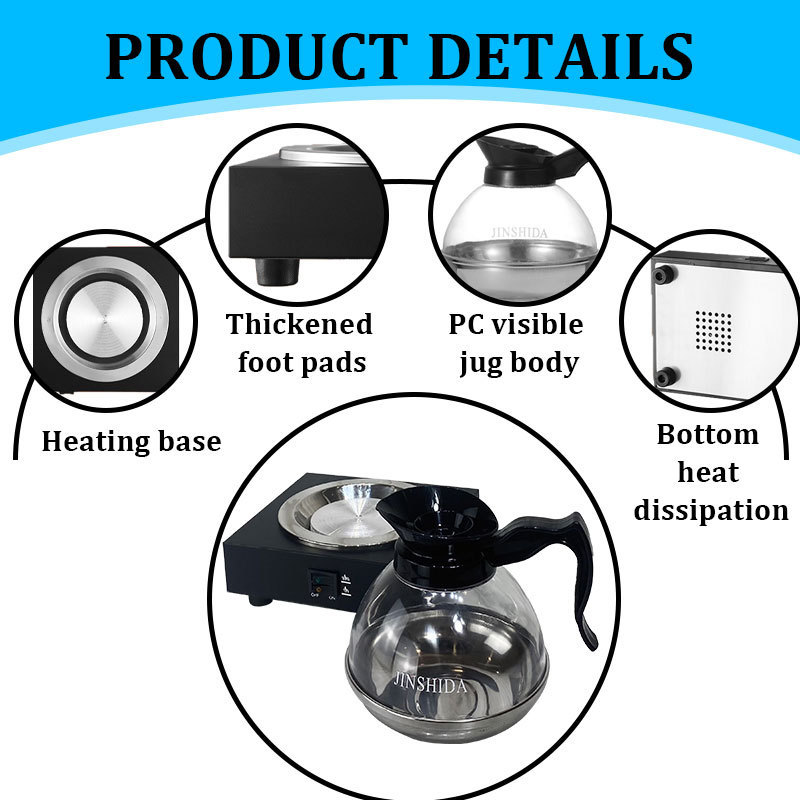 electric cafe boiler coffee carafe warmer catering electric stove with PC coffee pot coil heated stove