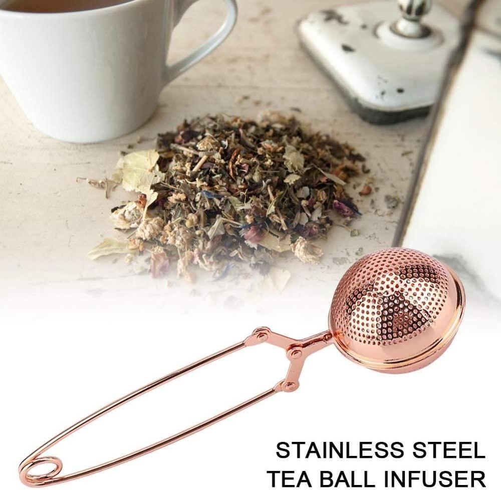 Stainless Steel Tea Infuser Strainer Reusable Mesh Snap Loose Leaf Teapot Filter with Long Handled for Tea Maker