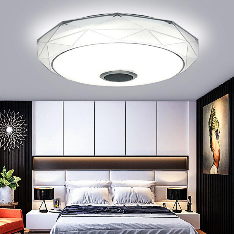 Modern RGB LED Ceiling Light with Speaker APP Remote Control Music Light Bedroom Smart Ceiling Lamp