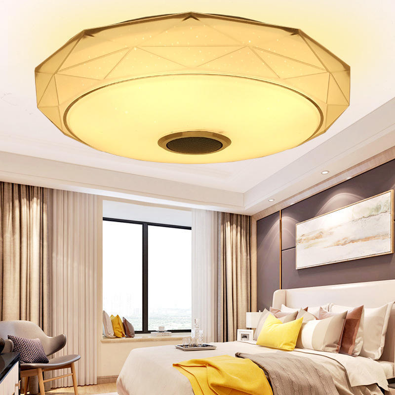 Modern RGB LED Ceiling Light with Speaker APP Remote Control Music Light Bedroom Smart Ceiling Lamp