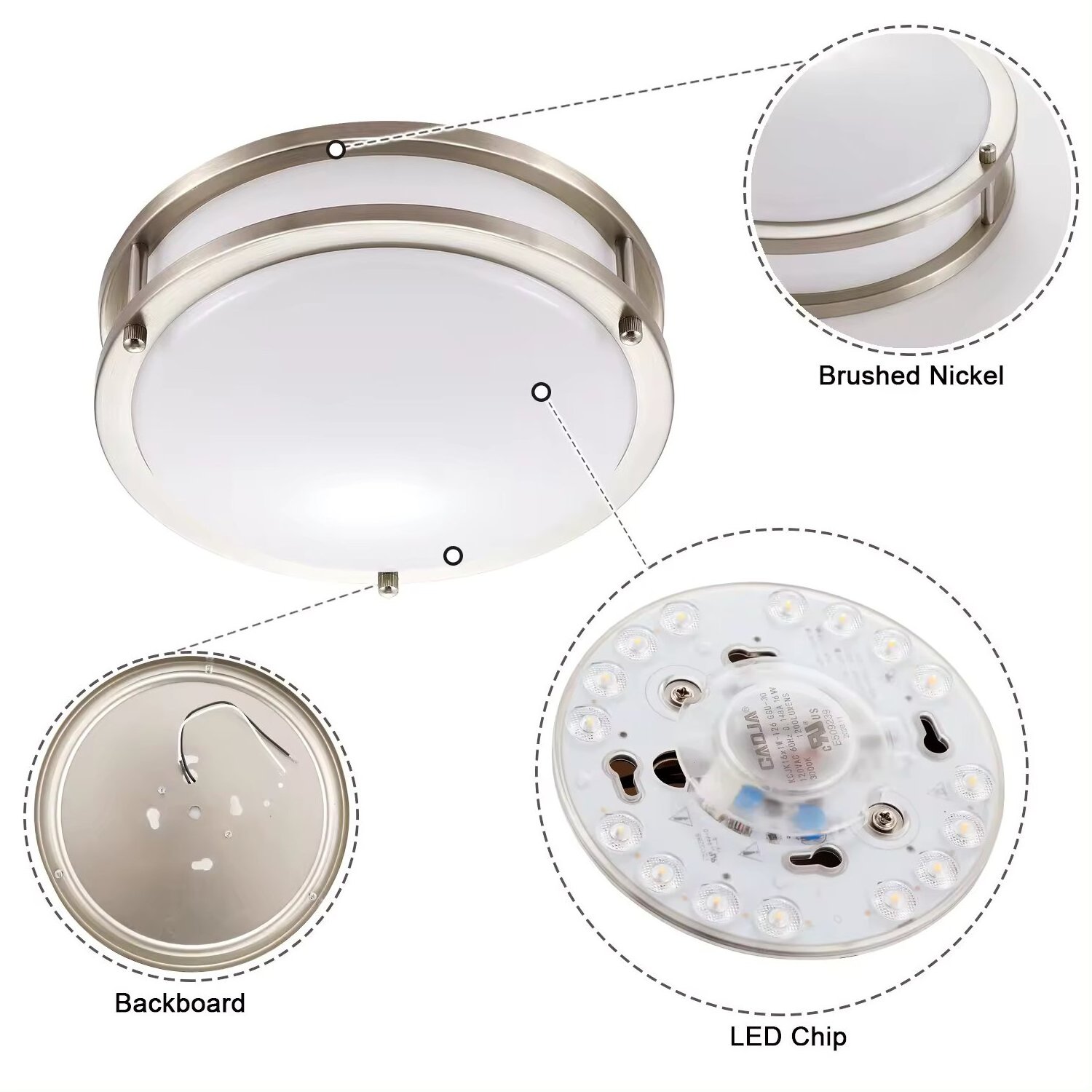 High quality Indoor Lighting Modern Round Surface Mount Double Ring 12W 18W 36W Led Ceiling Light