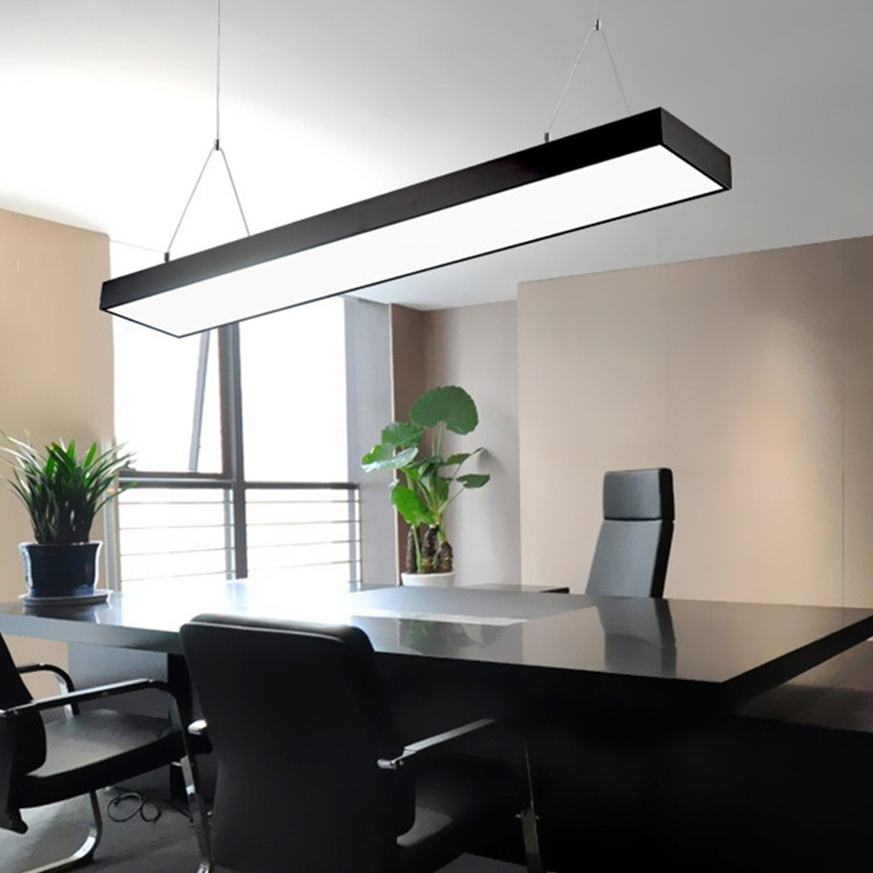 Modern Commercial Office Lighting Led Ceiling Hanging Led Chandelier Linear Pendant Light