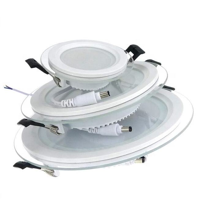 High Quality Office Ceiling Lighting 9W Indoor Recessed Mounted Round Glass Material Led Panel Light