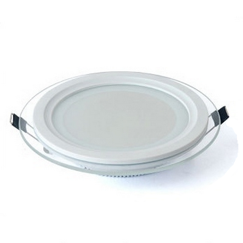 High Quality Office Ceiling Lighting 9W Indoor Recessed Mounted Round Glass Material Led Panel Light