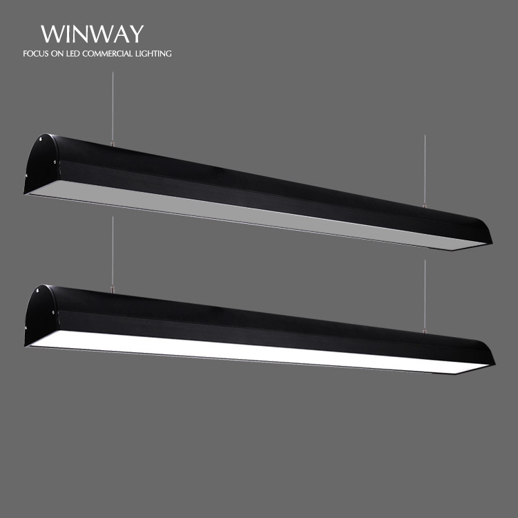 48W linear light pendant  black white silver mounted aluminum profile led linear lighting fixture