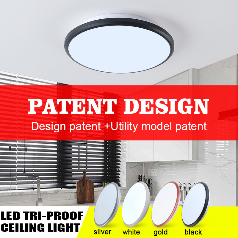 Led Ceiling Lighting Tri-proof Light Plastic Patent design Ip65 Waterproof Tri Proof Light Balcony Kitchen Bathroom Lamp