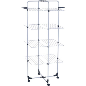 4 tier 40M durable metal clothes drying rack clothes clothes drying hanger stand with wheels