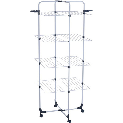 4 tier 40M durable metal clothes drying rack clothes clothes drying hanger stand with wheels