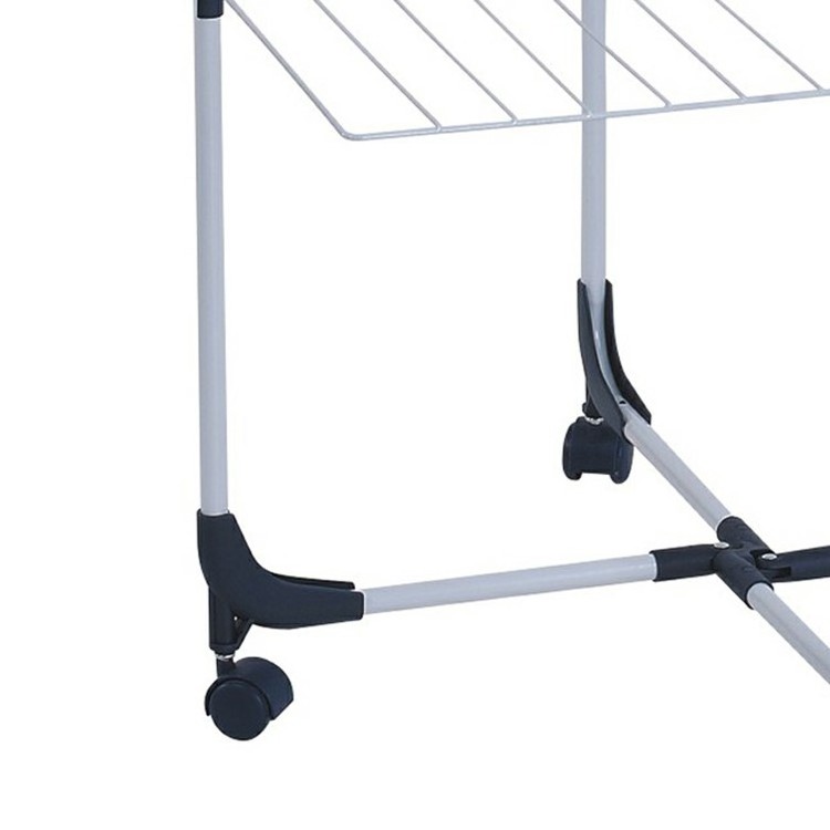 4 tier 40M durable metal clothes drying rack clothes clothes drying hanger stand with wheels