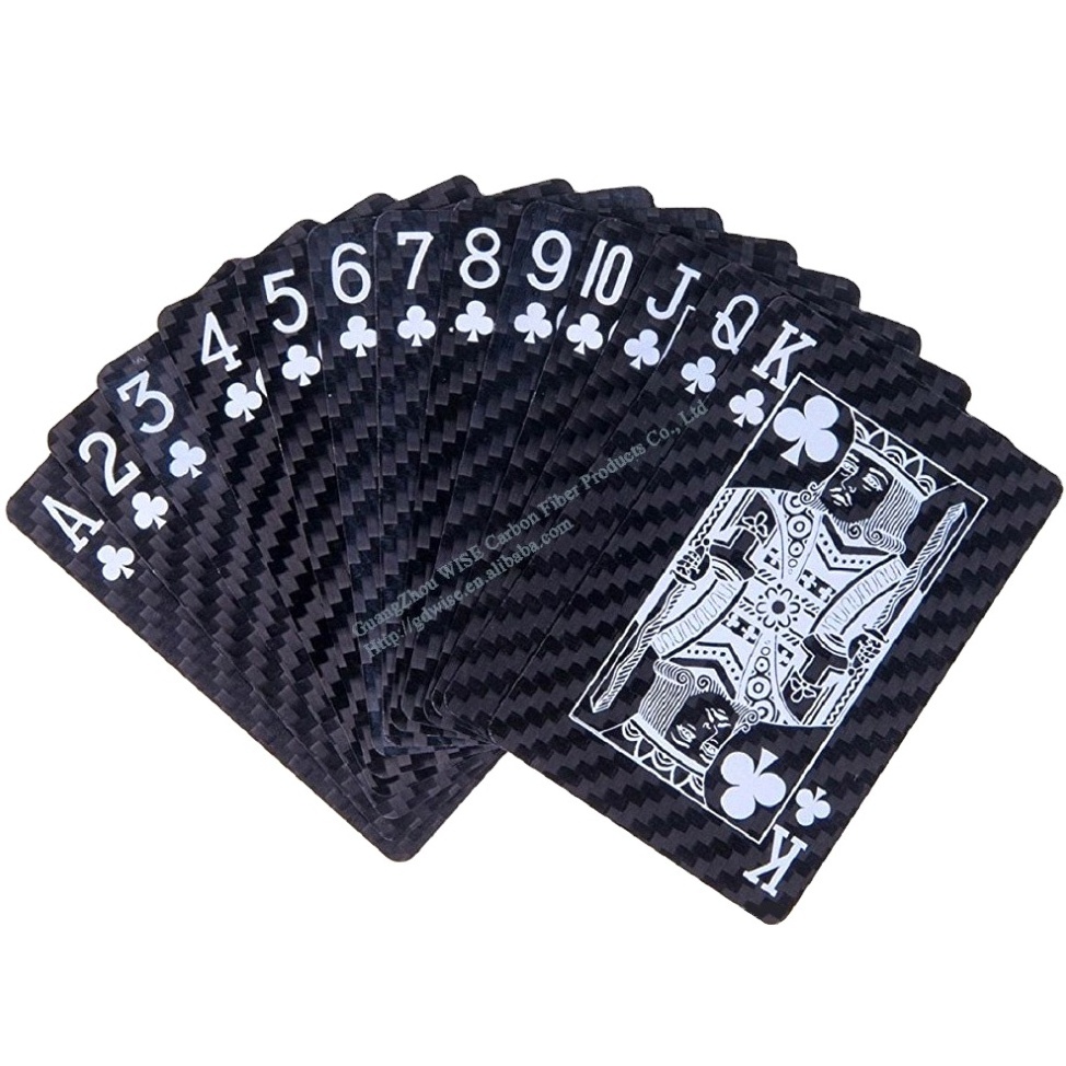 High quality customized durable100% carbon fiber black poker playing card