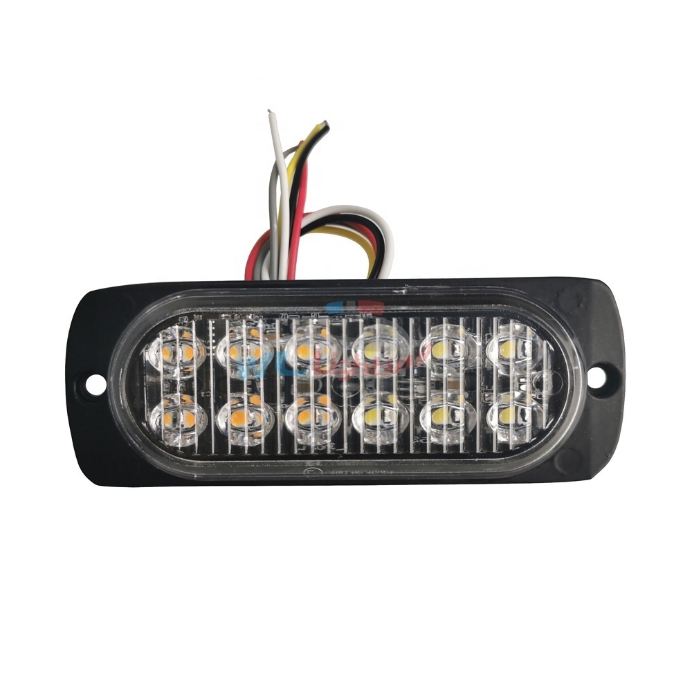 DC12-24V Car Road Safety emergency 12 Leds vehicle ece r10 amber flashing led surface mount light