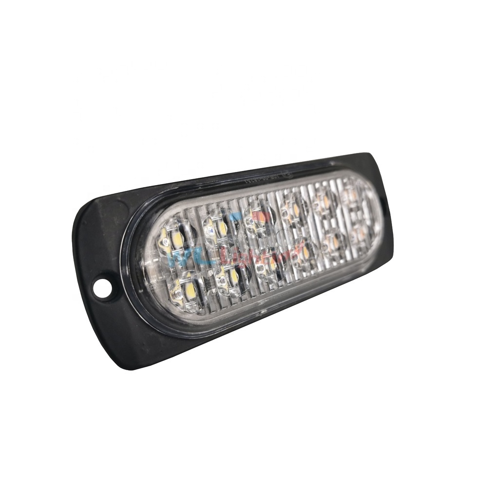 DC12-24V Car Road Safety emergency 12 Leds vehicle ece r10 amber flashing led surface mount light