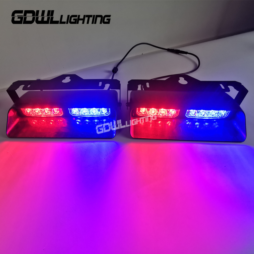 Best Price 16LED 48W Car cops Led Deck Dash Windshield Flash Strobe Warning Lights Amber White Red Blue Split Visor Led Light