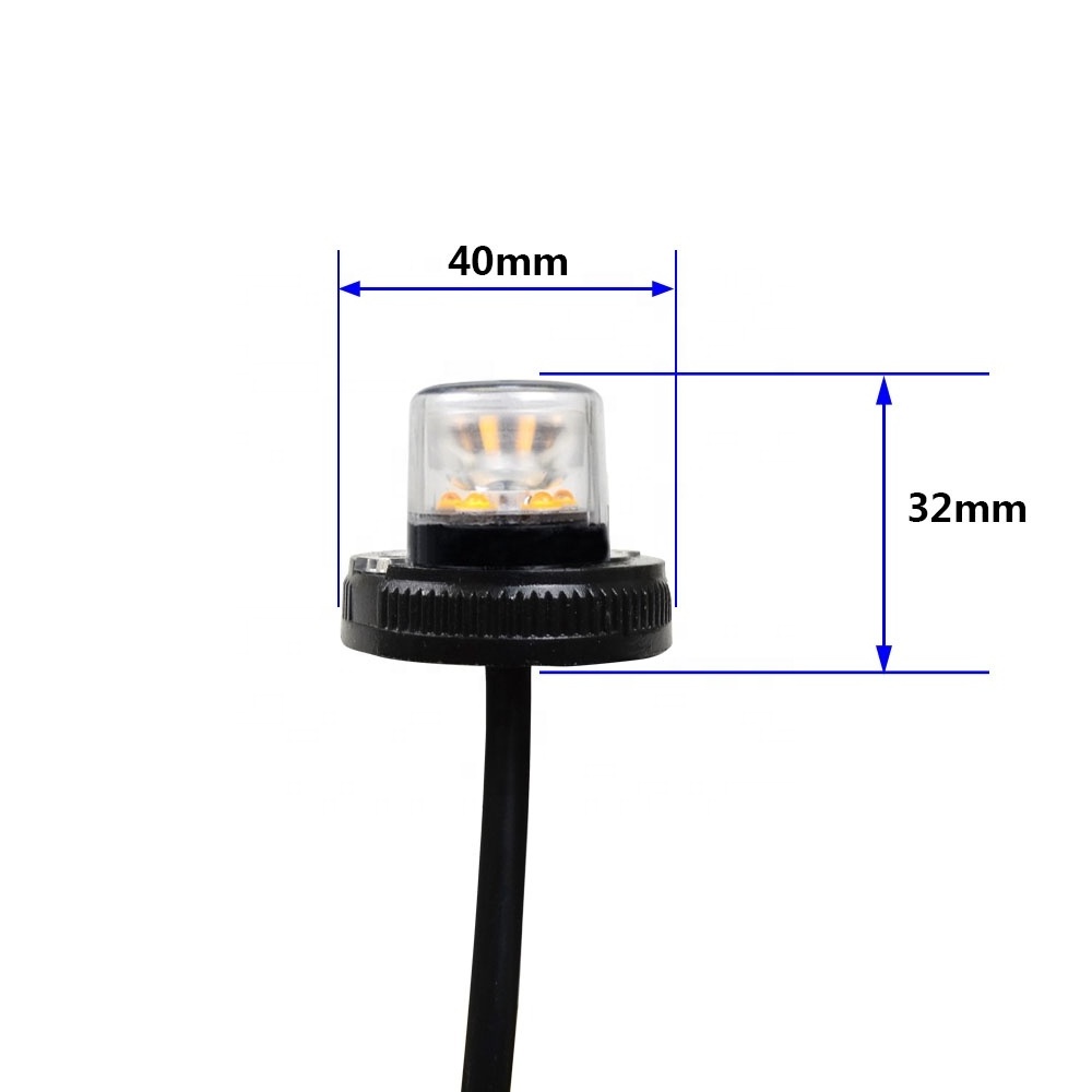 Amber White 6LED 18W Emergency warning Strobe flashing surface mounts Hide away Lights