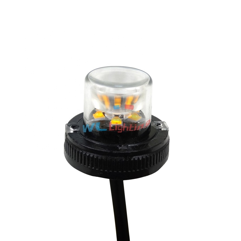 Amber White 6LED 18W Emergency warning Strobe flashing surface mounts Hide away Lights