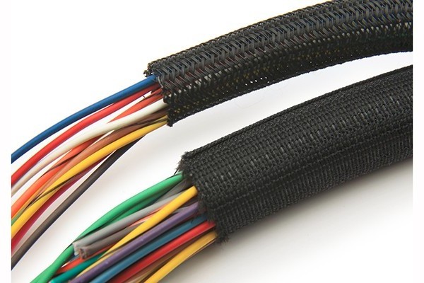 PET Expandable Braided Sleeve 3/8 inch black cable automotive Wire Sleeving with Shrink Tube for Home Device