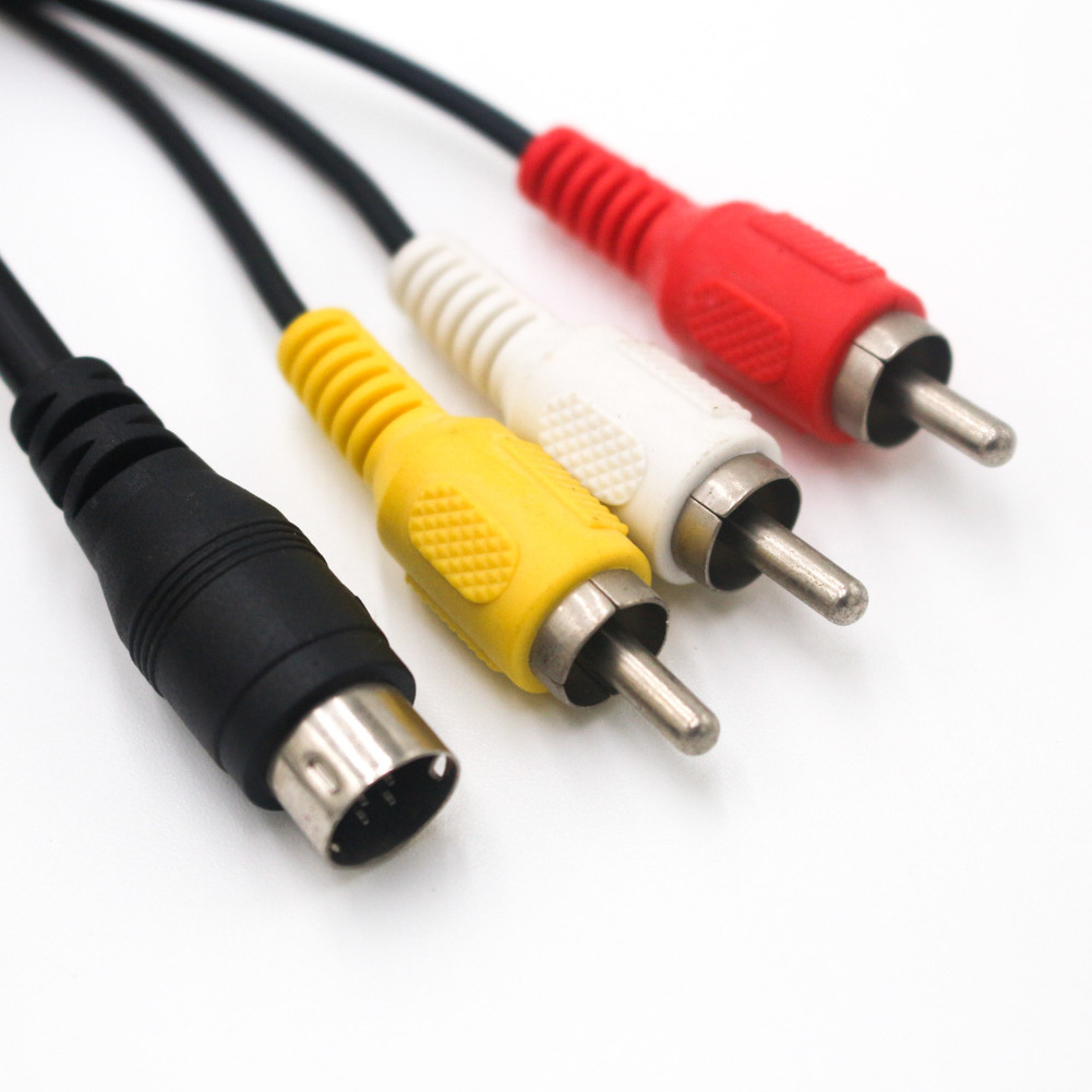 The Factory Produces 3 Pin 5Pin 6 Pin Mini Din Male Connector To Three RCA Male Connector Cable