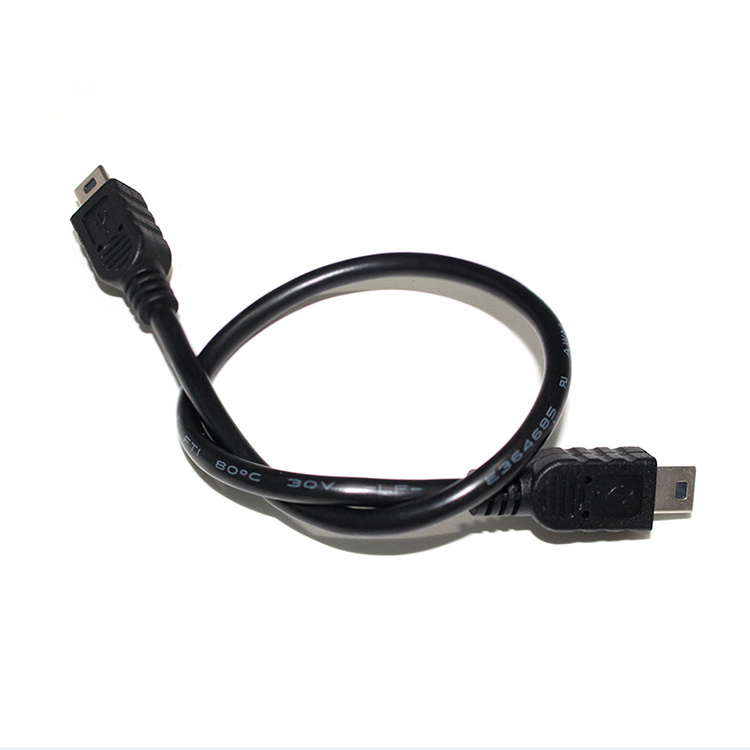 High Quality Custom Usb cable Mini B To Mini B Pve Black Uab cable with Waterproof Jacket