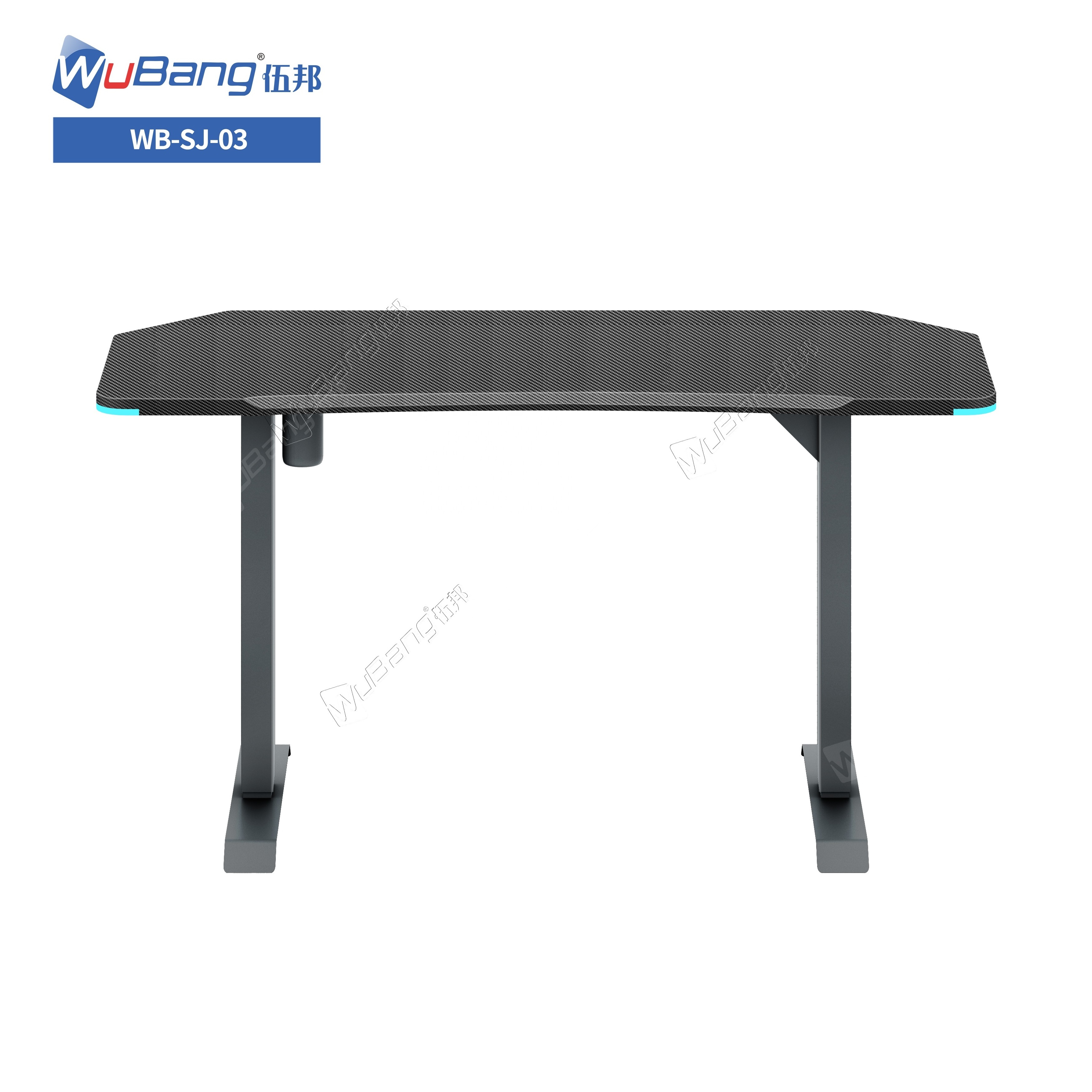 Wholesale Electric Standing Computer Table Adjustable Height Gaming Desk Remote Control RGB Led Lights