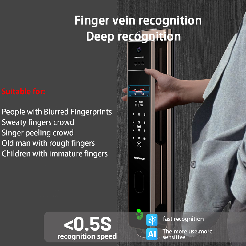 Finger Vein Unlock Smart Lock Door Wifi Tuya Remote Unlock Face Door Lock With Wifi Camera HD Cat Eye Intelligent Door Lock