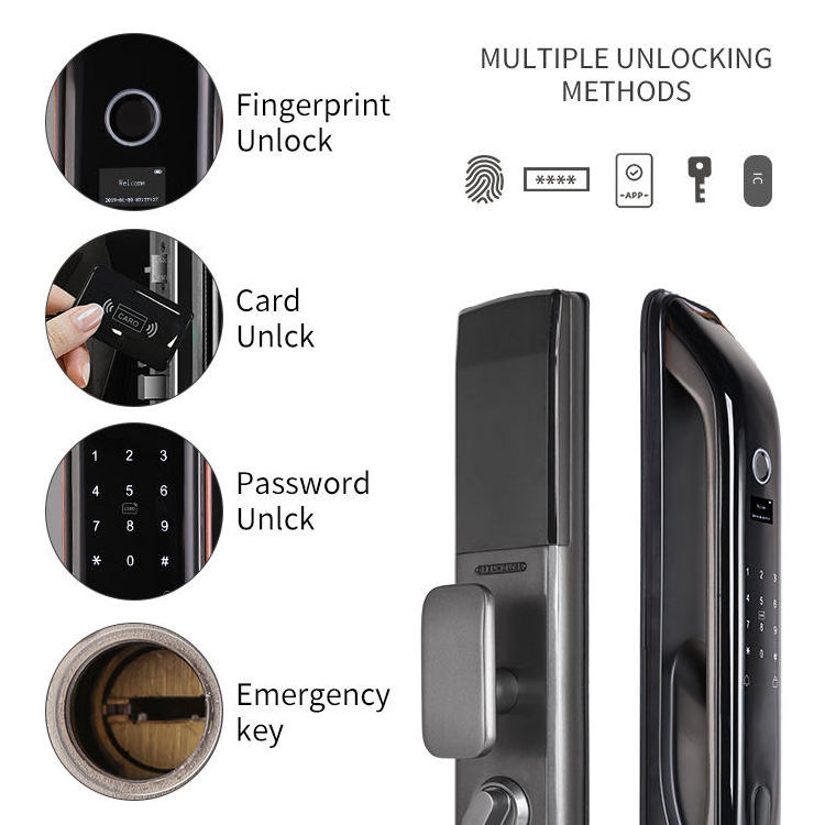 Wifi Tuya APP Remote Control Fully Automatic Smart Door Lock Temporary Password Fingerprint Password Door Lock