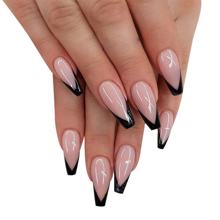 Hot Selling 100pcs Lady French Acrylic Style Artificial Full Tips False Nails for Art Nail