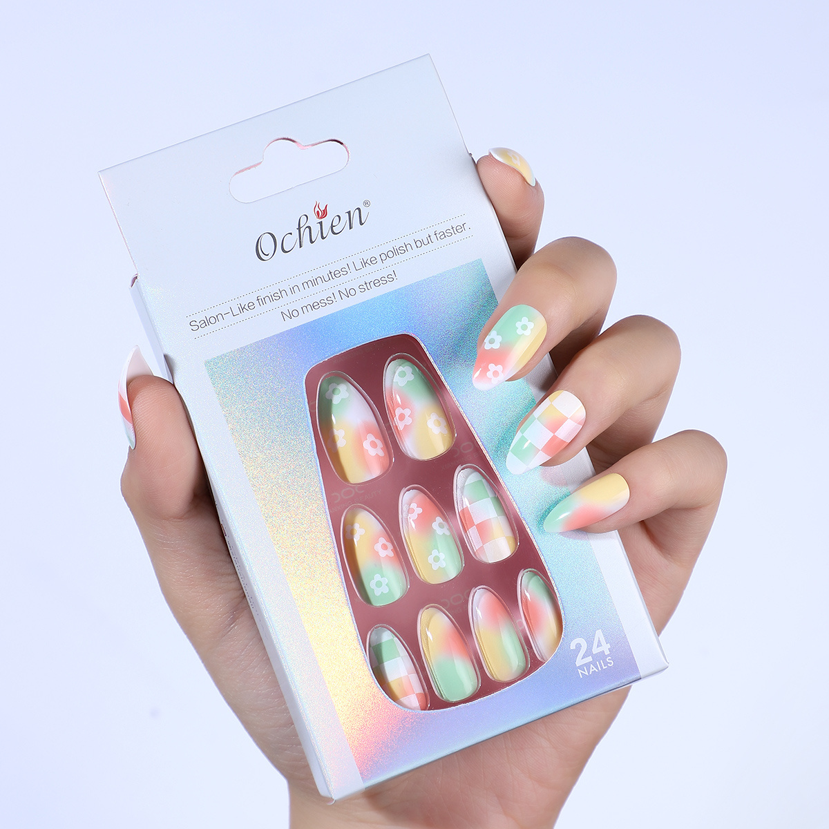 New Fashion Design Matte Gel Uv Coating Press Ons Colour Pre-glue False Nail Private Label Custom Press On Nails Wholesale Nails