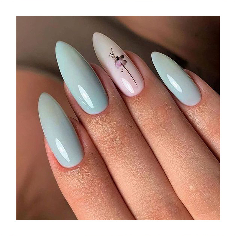 Hot Selling Oval Short Thick Fashion Empty Cute Press On Nails Factory Wholesale Price False Nails Reusable Natural Fake Nails