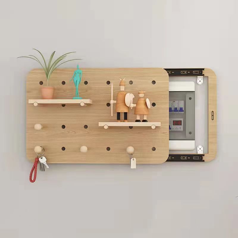 Factory Directly Modern Wood Pegboard Shelf Minimalist Shelving For Electrical box cover