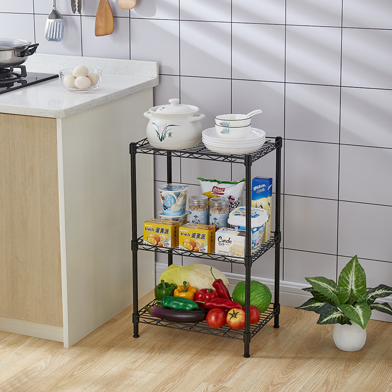 3-tier Heavy Duty Boltless Shelves 3-shelf Shelving Adjustable Kitchen Storage Rack Shelf Units Steel Organizer Wire Racks