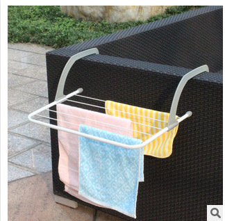 Household foldable iron pipe drying shoe rack balcony window towel diaper hanging rack