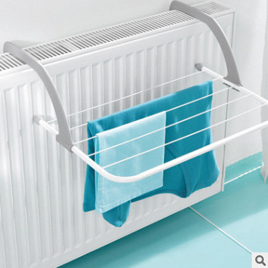 Household foldable iron pipe drying shoe rack balcony window towel diaper hanging rack