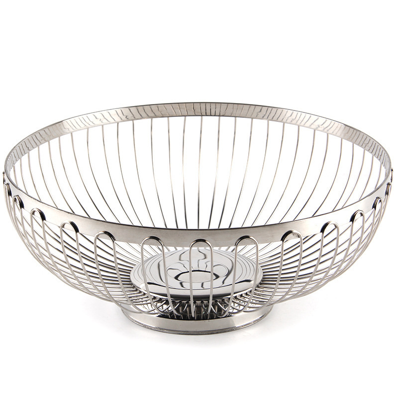 Kitchen Big Size Stainless Steel Metal Wire Colander Fruit Basket Bread Basket