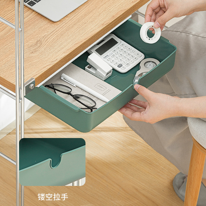 Hidden Slide Out Under Desk Drawer Organizer,Self Adhesive Pencil Tray Storage Drawers For Space Saving