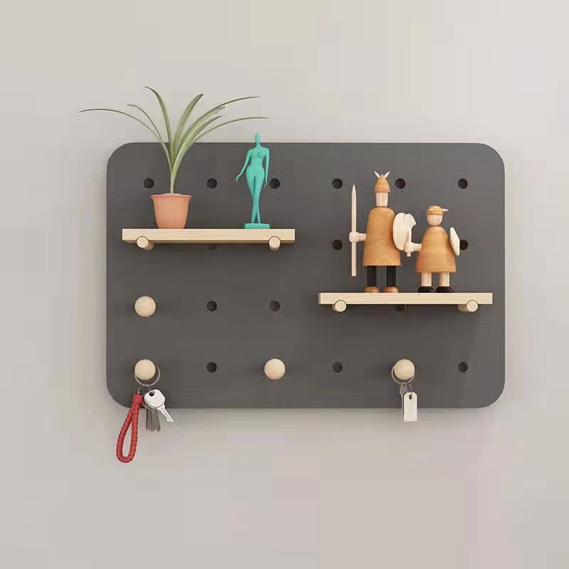 Factory Directly Modern Wood Pegboard Shelf Minimalist Shelving For Electrical box cover