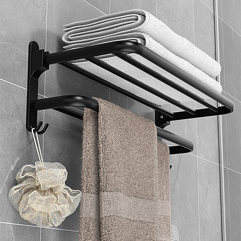 Bathroom Accessories Towel Rack Wall-mounted Aluminum Towel Rack